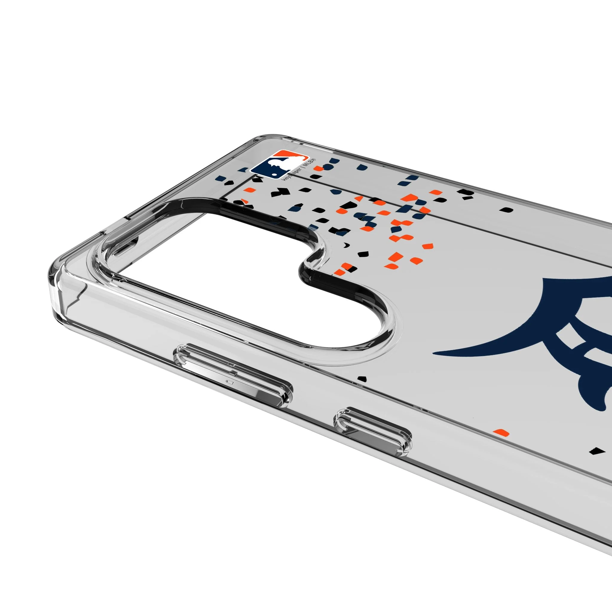 Detroit Tigers Confetti Clear Phone Case for Samsung Galaxy - Image 3