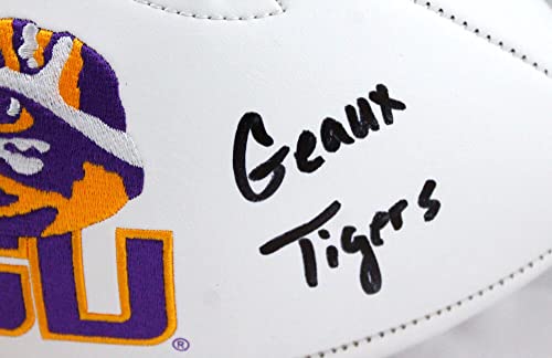 Devin White Autographed LSU Tigers Logo Football w/Insc.-Beckett W Hologram Black - Image 5