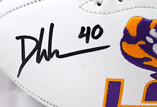 Devin White Autographed LSU Tigers Logo Football w/Insc.-Beckett W Hologram Black - Image 6