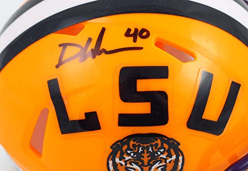 Devin White Autographed LSU Tigers Speed Mini Helmet-Beckett W Hologram Black - Image 5