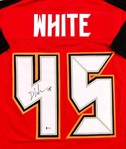 Devin White Autographed Red Pro Style Jersey - Beckett Auth *4 - Image 3