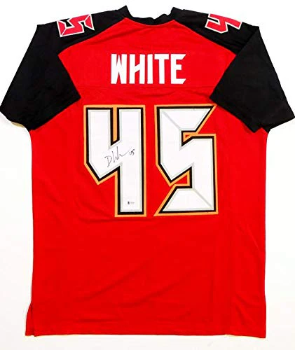 Devin White Autographed Red Pro Style Jersey - Beckett Auth *4 - Image 4