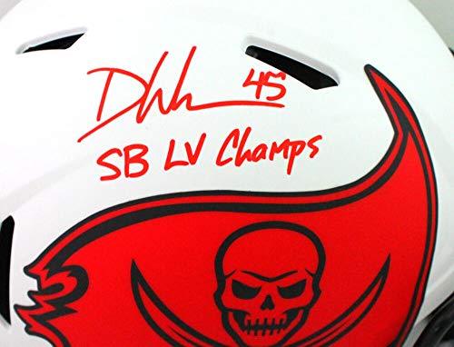 Devin White Signed TB Bucs Authentic Lunar Speed F/S Helmet Insc- Beckett W Red - Image 5