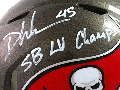 Devin White Signed TB Bucs F/S Authentic Speed Helmet W/Insc- Beckett W White - Image 2