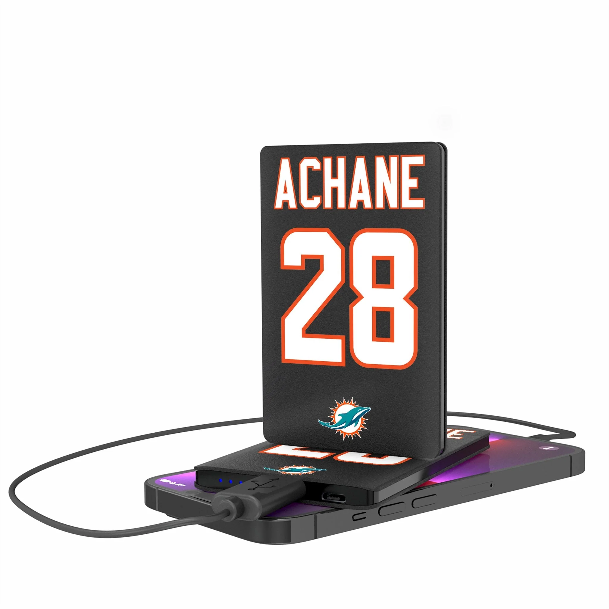 De'Von Achane Miami Dolphins 28 Ready 2500mAh Credit Card Powerbank