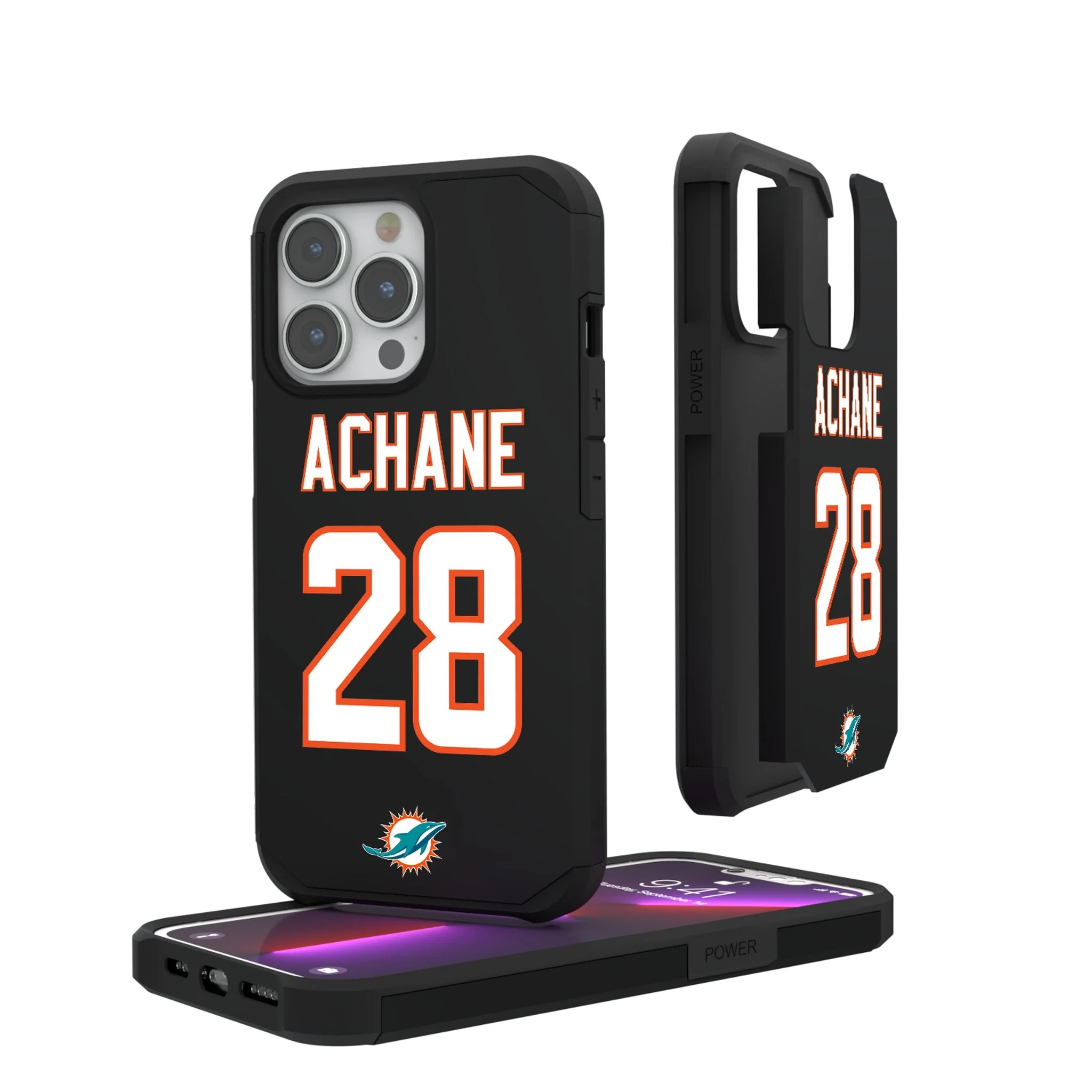 De'Von Achane Miami Dolphins 28 Ready Rugged Phone Case