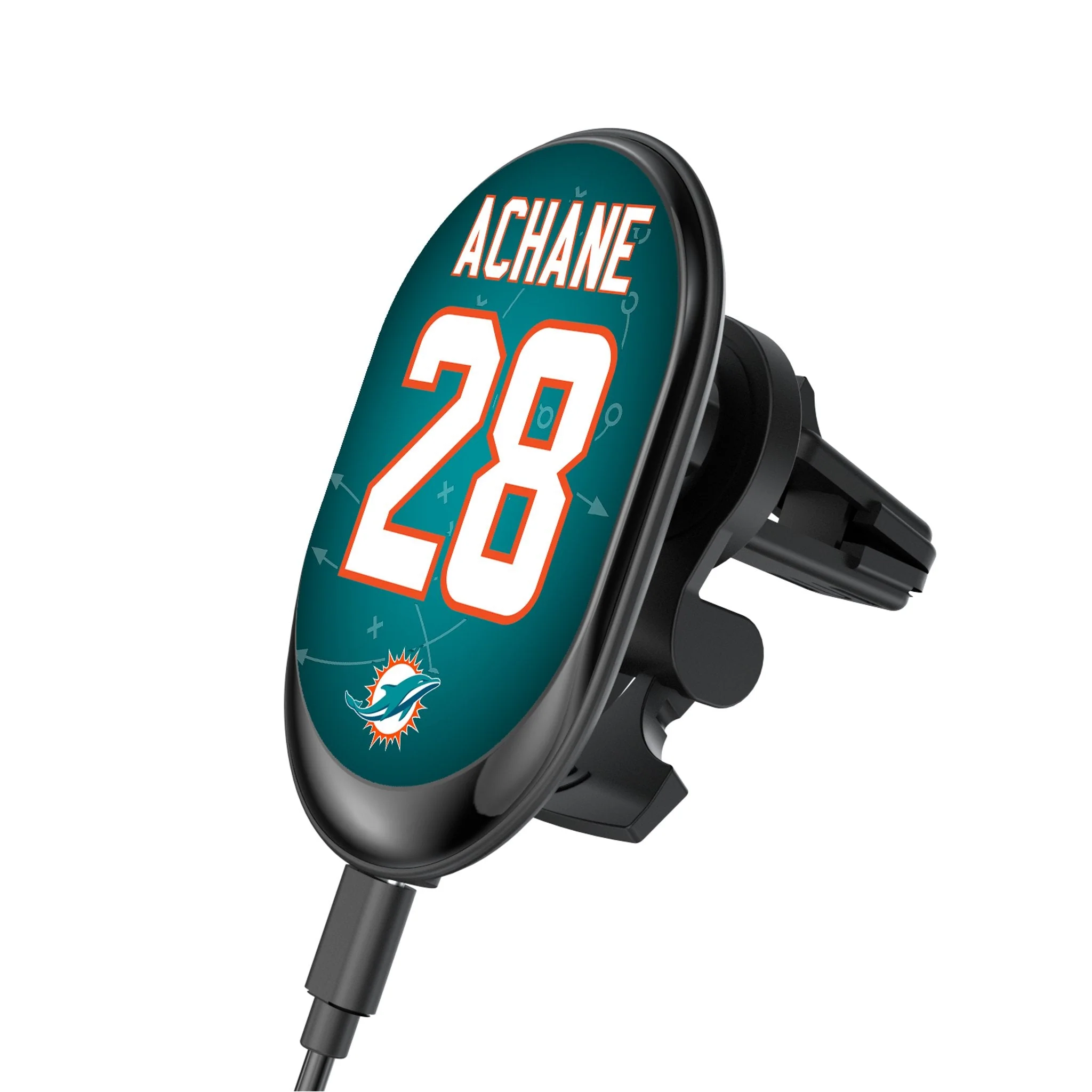 De'Von Achane Miami Dolphins 28 Ready Wireless Mag Car Charger