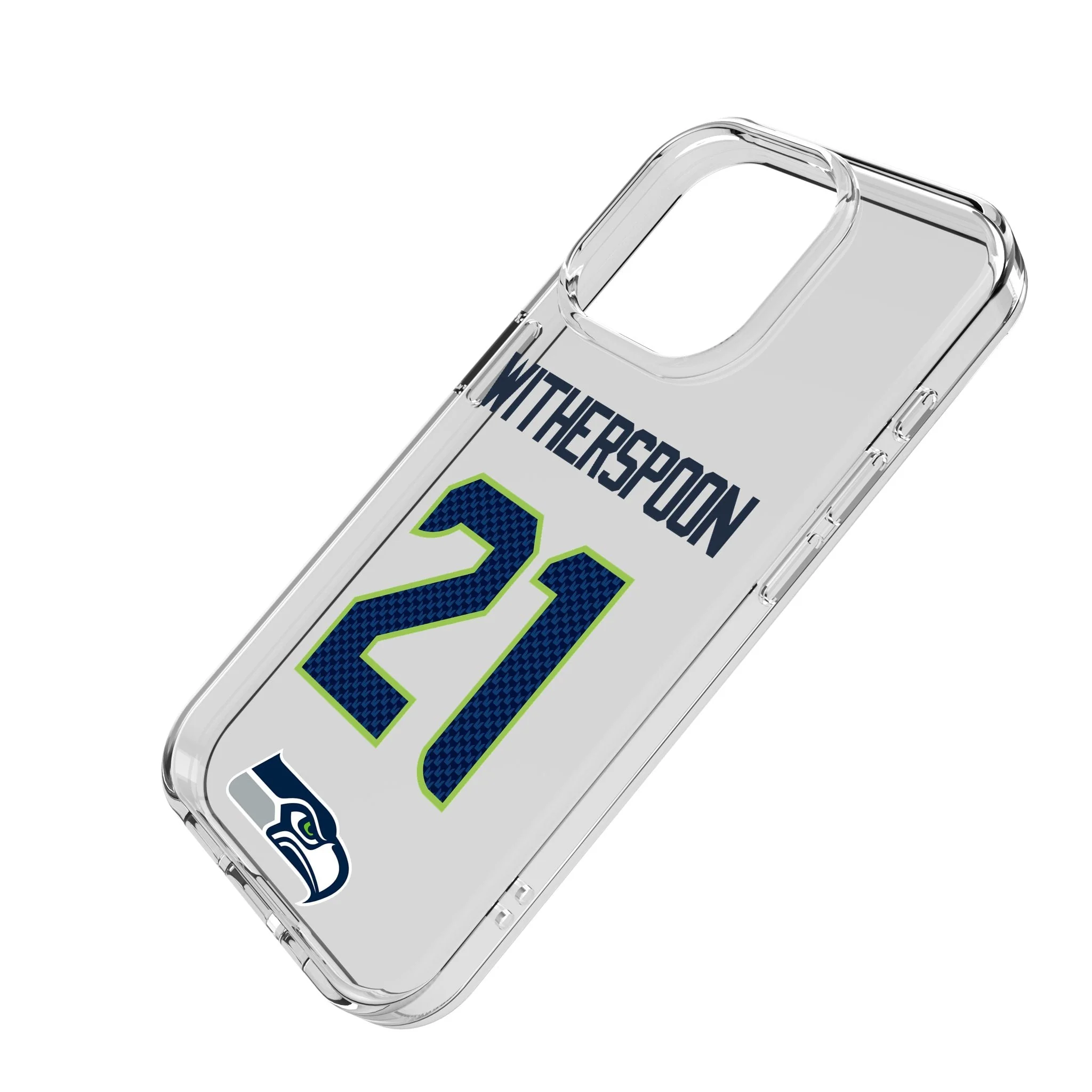 Devon Witherspoon Seattle Seahawks 21 Game Tactic Clear Phone Case for Apple iPhone - Image 2