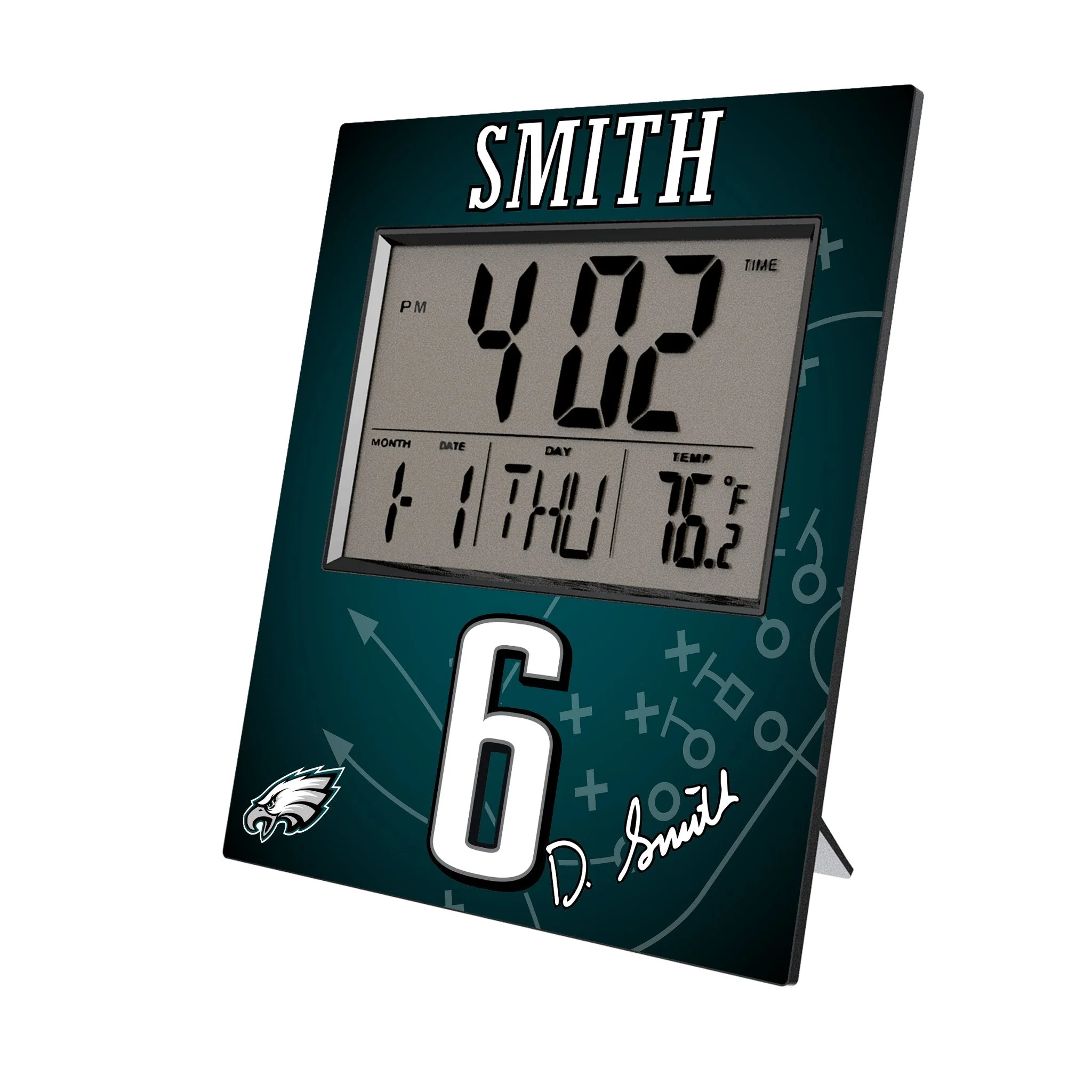 DeVonta Smith Philadelphia Eagles 6 Game Tactic Wall Clock