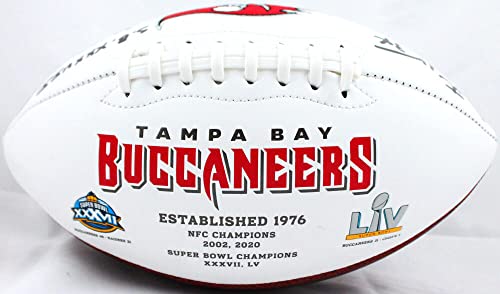 Dexter Jackson Autographed Tampa Bay Buccaneers Logo Football w/SB MVP-Prova Black - Image 2