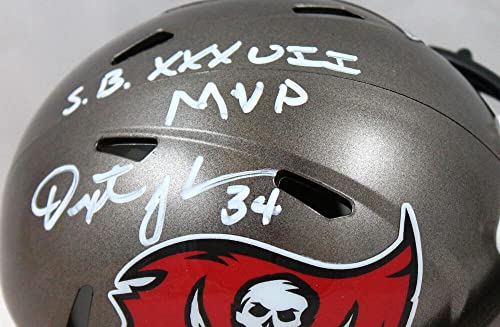 Dexter Jackson Autographed Tampa Bay Buccaneers Speed Mini Helmet w/SB MVP-Prova White - Image 3