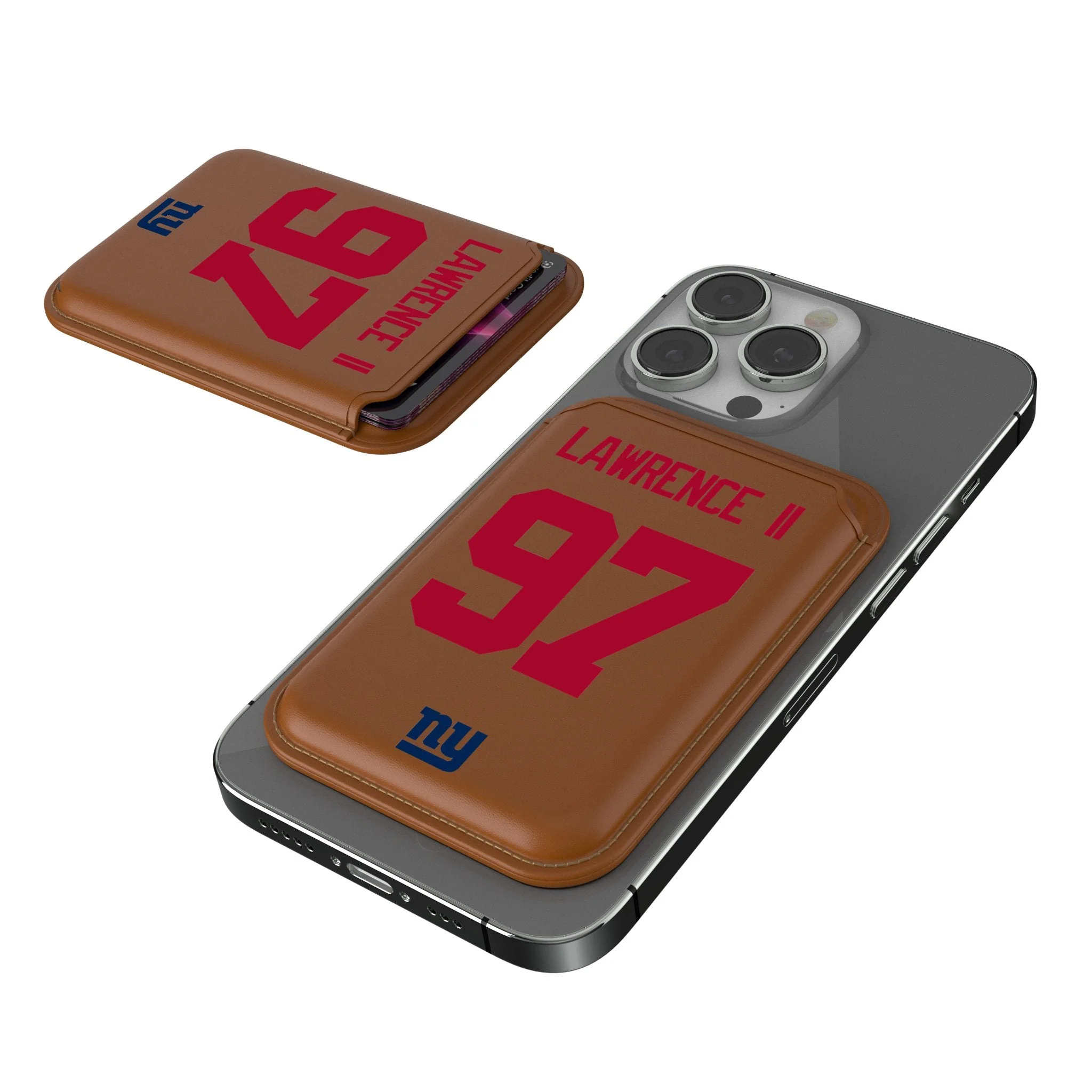 Dexter Lawrence II New York Giants 97 Ready Brown Magnetic Credit Card Wallet