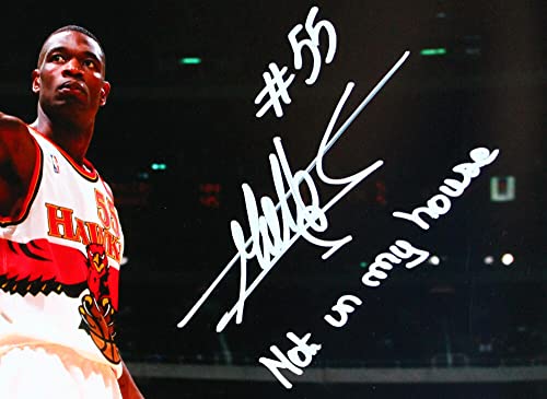 Dikembe Mutombo Autographed Atlanta Hawks 16x20 Finger Photo w/Insc.-Beckett W Hologram White - Image 4