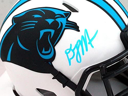 DJ Moore Autographed Carolina Panthers Lunar Speed Mini Helmet - Beckett W Baby Blue - Image 3