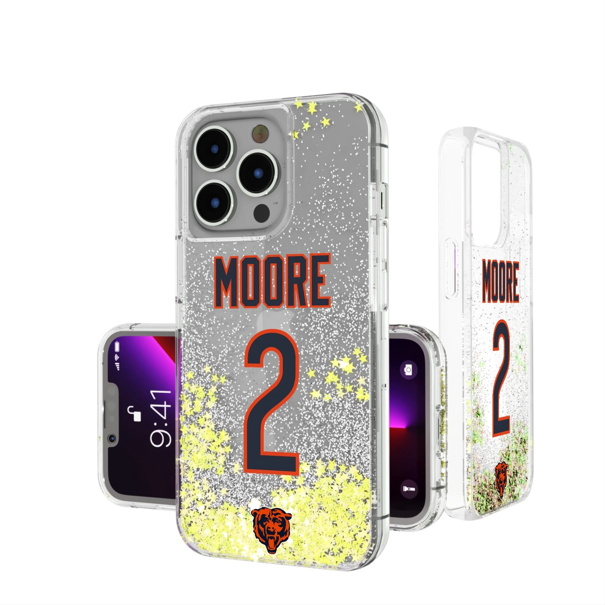 DJ Moore Chicago Bears 2 Ready Glitter Phone Case