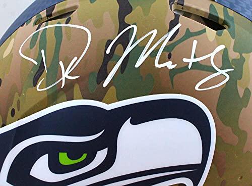 DK Metcalf Autographed Seahawks Authentic Camo F/S Helmet- Beckett W White - Image 5