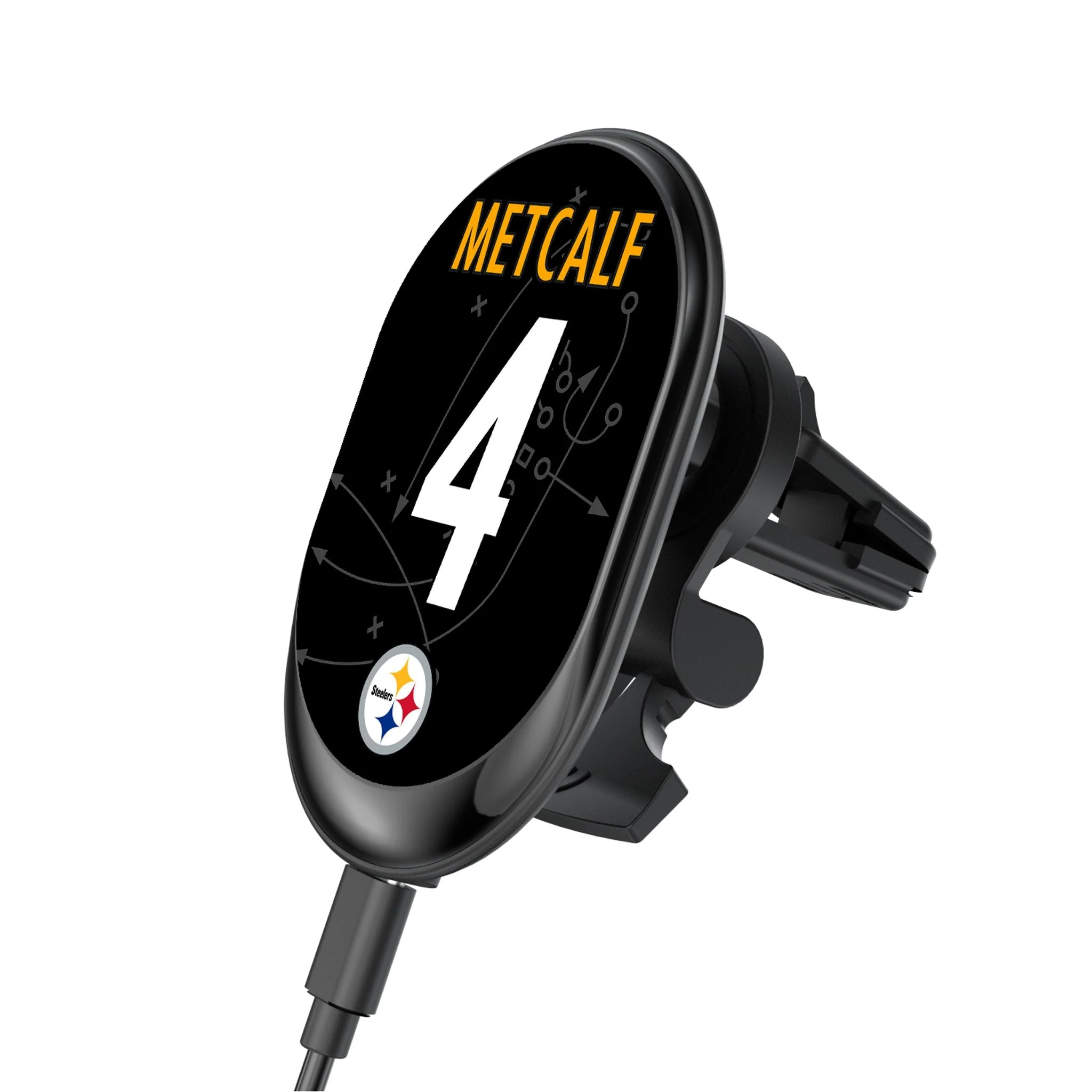 DK Metcalf Pittsburgh Steelers 4 Game Tactic Wireless Mag Car Charger