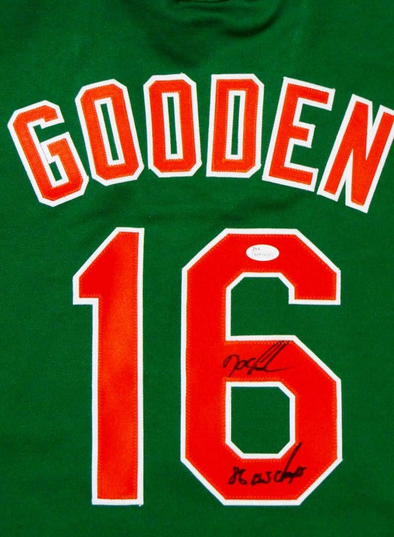 Doc Gooden Signed New York Mets Green Majestic Jersey w/ 86 WS Champs-JSA W Auth - Image 3