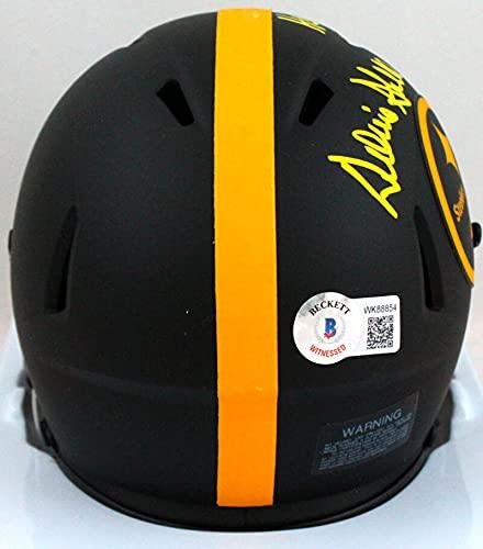 Donnie Shell Signed Steelers Eclipse Speed Mini Helmet w/HOF-Beckett W Hologram Yellow - Image 2