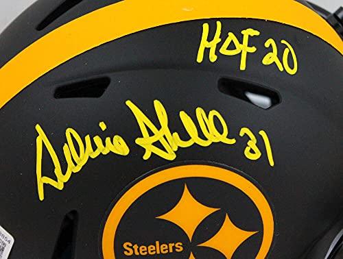 Donnie Shell Signed Steelers Eclipse Speed Mini Helmet w/HOF-Beckett W Hologram Yellow - Image 3