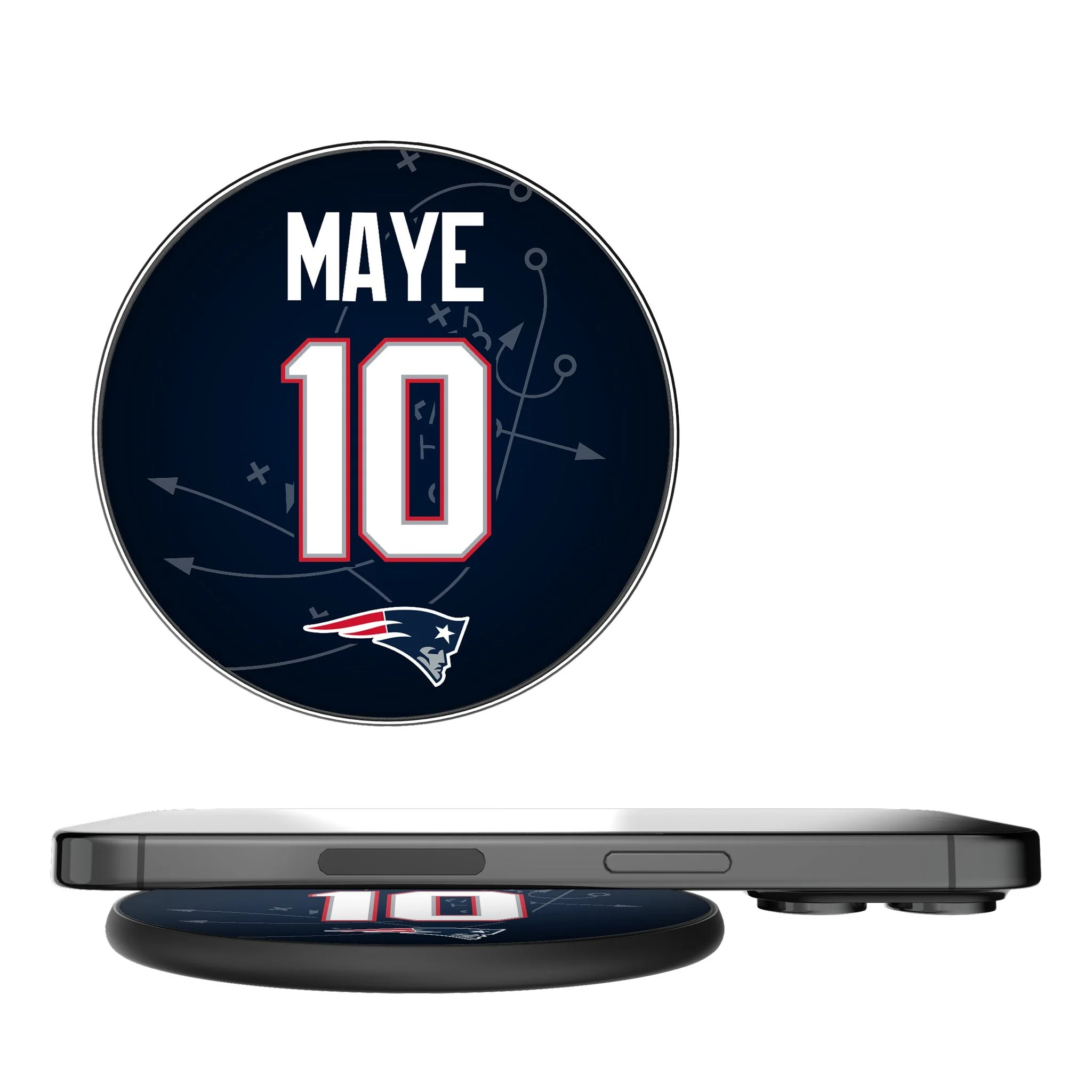 Drake Maye New England Patriots 10 Ready 15-Watt Wireless Charger