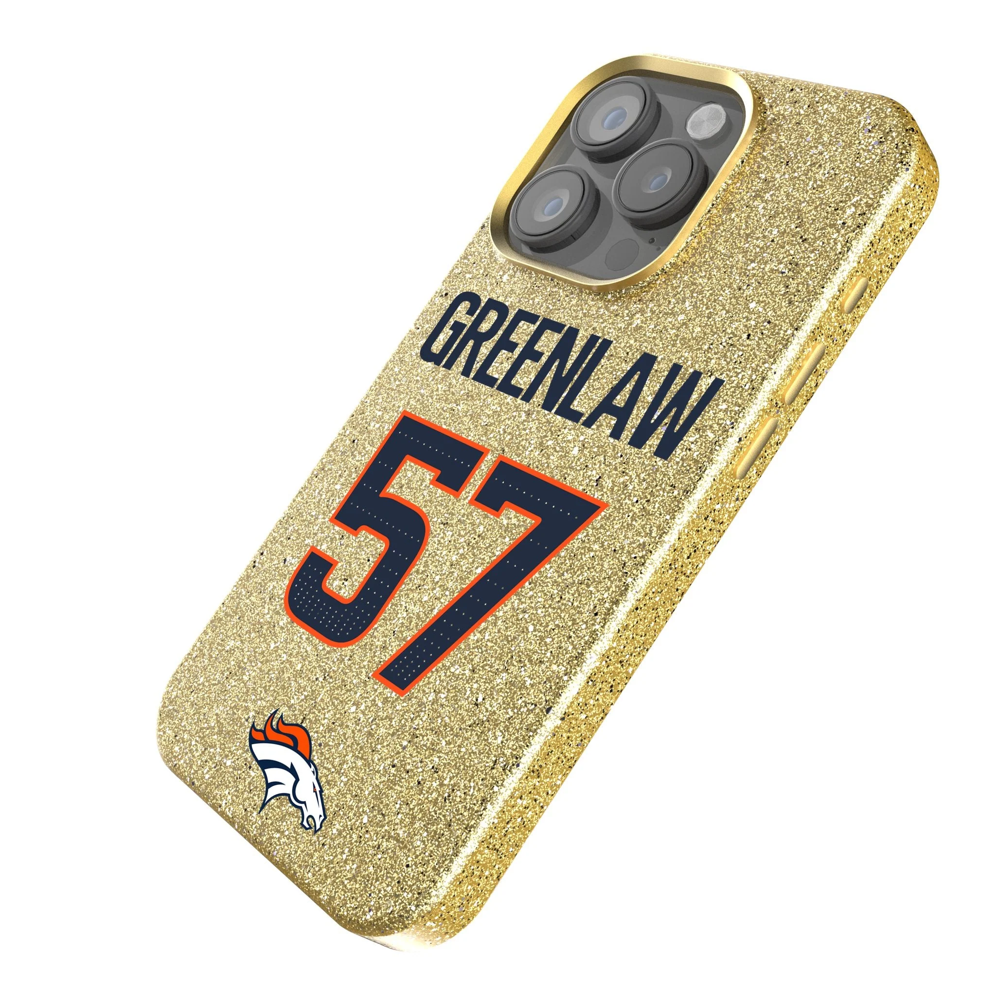 Dre Greenlaw Denver Broncos 57 Game Tactic Bling Phone Case for Apple iPhone - Image 2