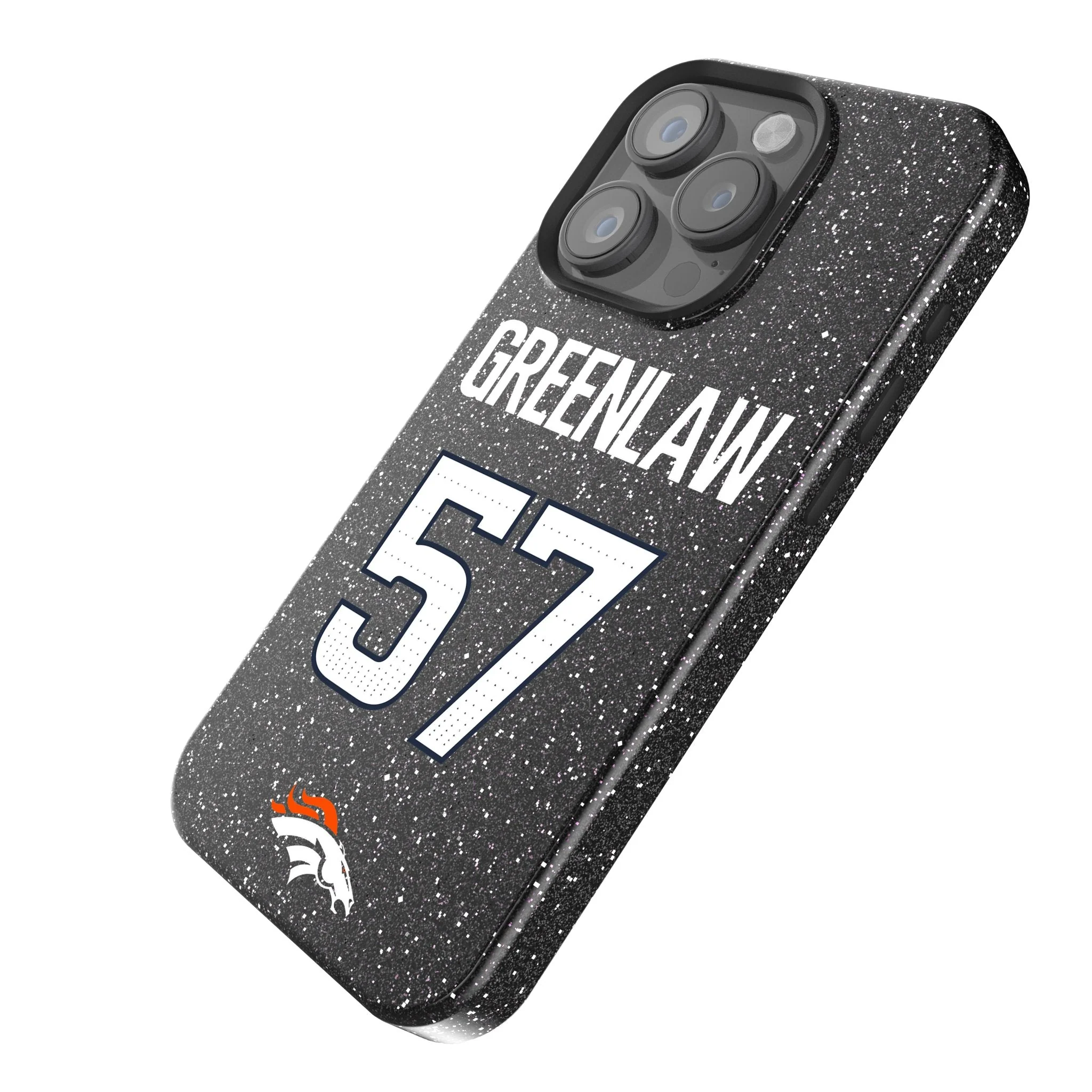 Dre Greenlaw Denver Broncos 57 Game Tactic Bling Phone Case for Apple iPhone - Image 2