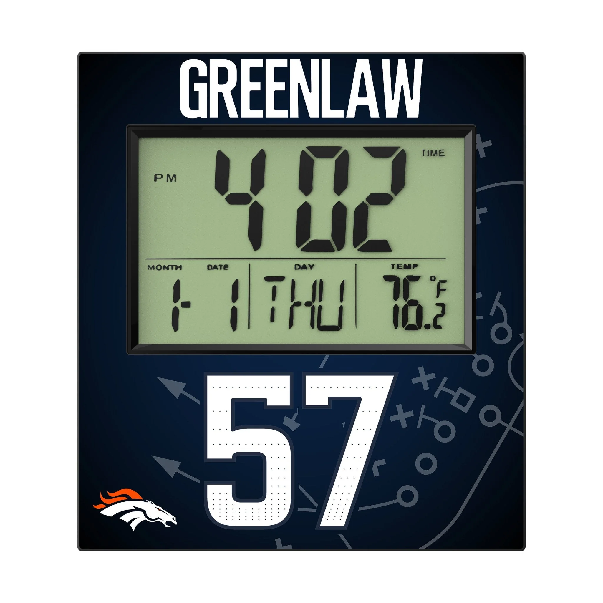 Dre Greenlaw Denver Broncos 57 Game Tactic Wall Clock - Image 2