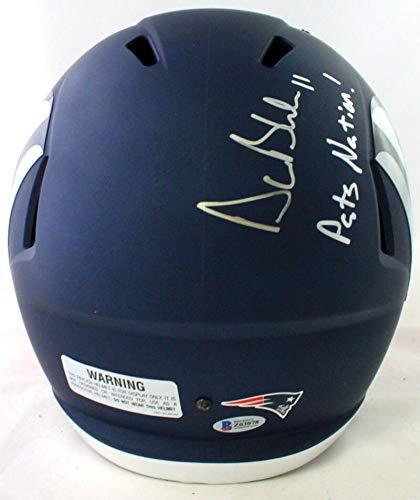 Drew Bledsoe Autographed Patriots Full Size AMP Speed Helmet w/Insc- Beckett Silver - Image 3