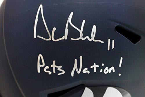 Drew Bledsoe Autographed Patriots Full Size AMP Speed Helmet w/Insc- Beckett Silver - Image 5