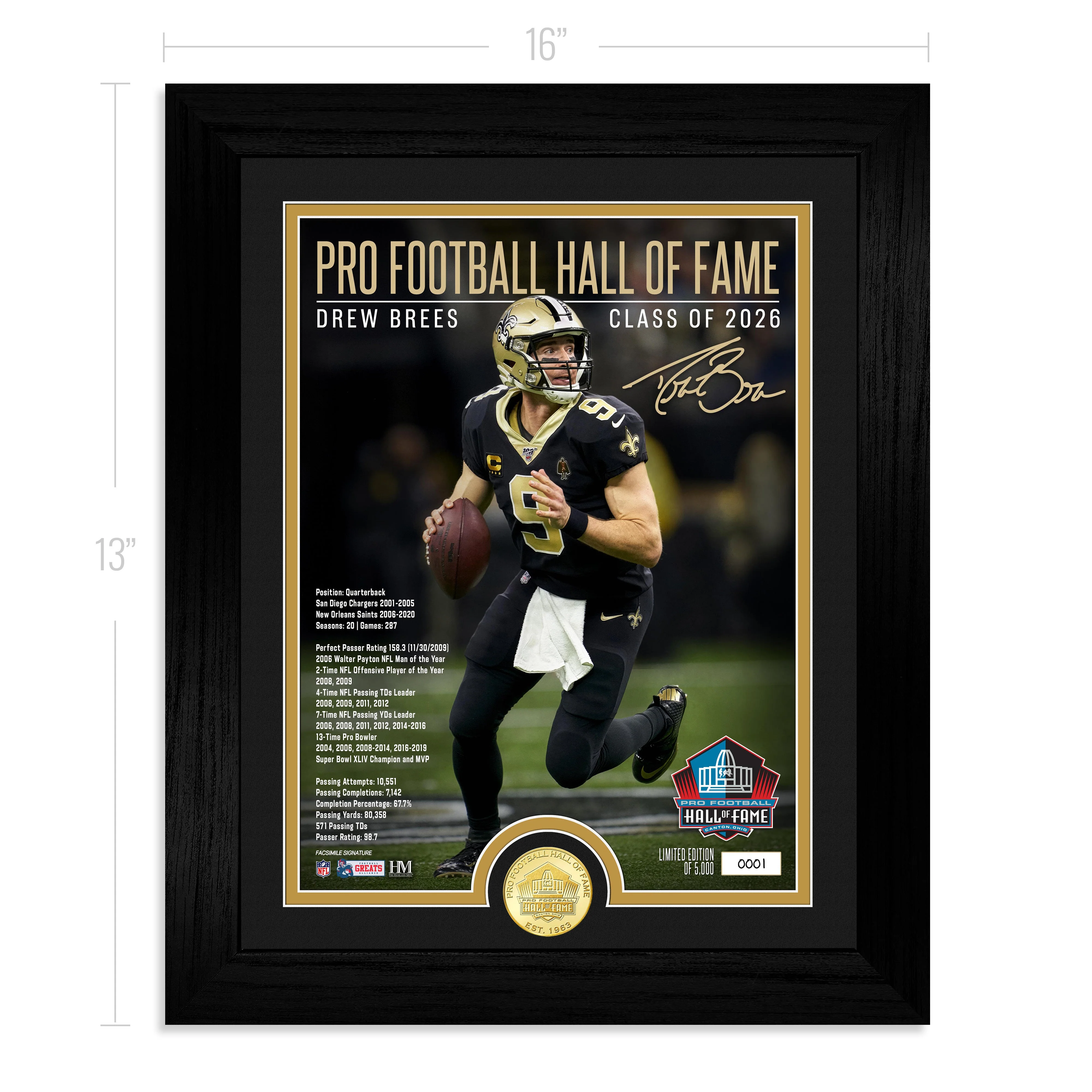 Drew Brees 2026 NFL Hall of Fame Induction Bronze Coin Photo Mint - Image 4
