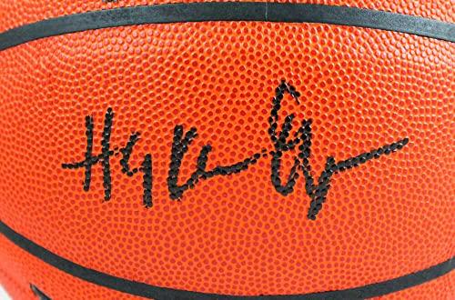 Drexler/Olajuwon Autographed Wilson NBA Basketball - JSA Witnessed Black - Image 3