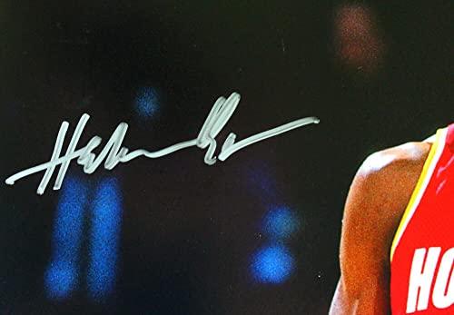 Drexler/Olajuwon Houston Rockets Autographed 16x20 Red JSY Photo- JSA W Silver - Image 3