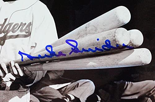 Duke Snider Autographed Dodgers 8x10 B&W Holding Bats Horizontal Photo- JSABlue - Image 2