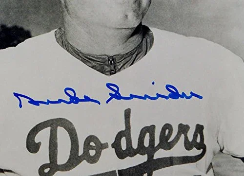 Duke Snider Autographed Dodgers 8x10 BW Close Up Photo- JSA Auth Blue - Image 2