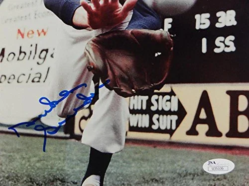 Duke Snider Autographed Dodgers 8x10 Close Up Catching Photo- JSA Auth Blue - Image 2