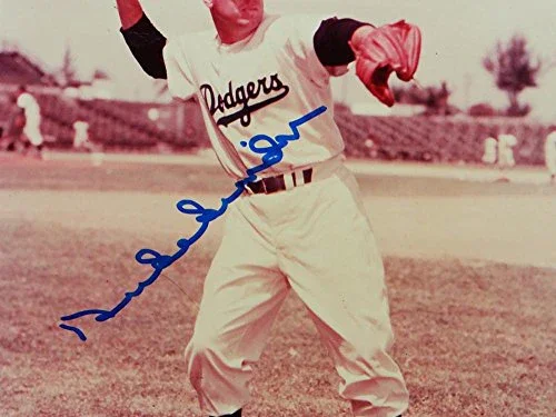 Duke Snider Autographed Dodgers 8x10 Throwing Photo- JSA Auth Blue - Image 2