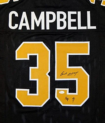 Earl Campbell Autographed Black Pro Style Jersey With HOF- JSA Witnessed Auth - Image 2