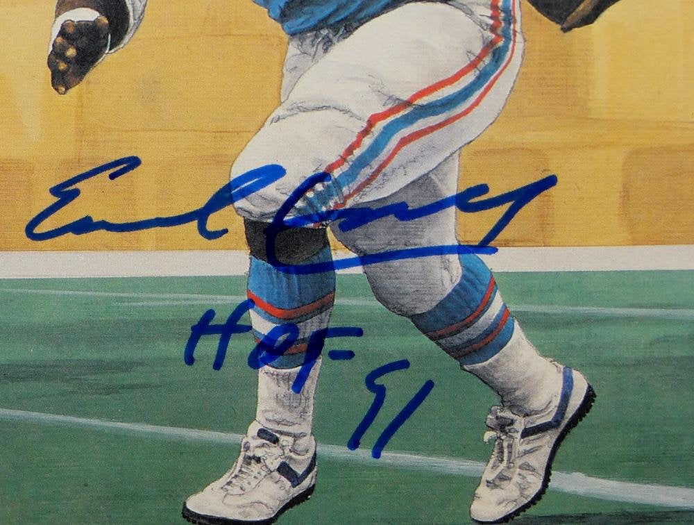 Earl Campbell Autographed Houston Oilers Goal Line Art Card W/HOF- JSA W Auth - Image 3