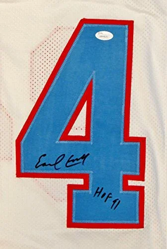 Earl Campbell Autographed White Pro Style Jersey With HOF- JSA Witnessed Auth - Image 3