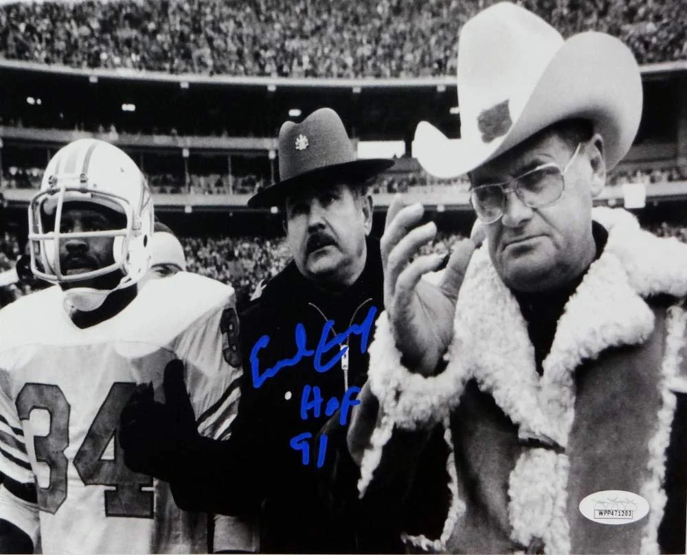 Earl Campbell Signed Oilers 8x10 Photo w/Bum Phillips w/HOF-JSA W Auth *DkBlue - Image 3