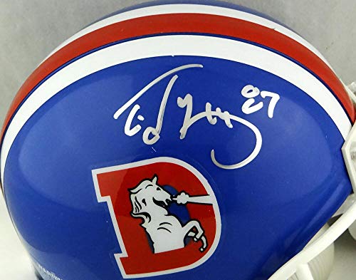 Ed McCaffrey Autographed Denver Broncos 75-96 TB Mini Helmet- JSA W Auth *Silver - Image 2