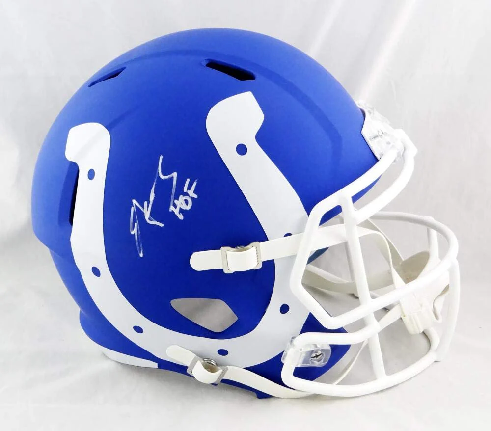 Edgerrin James Autographed Full Size Colts AMP Speed Helmet w/HOF - JSA W Auth White - Image 3