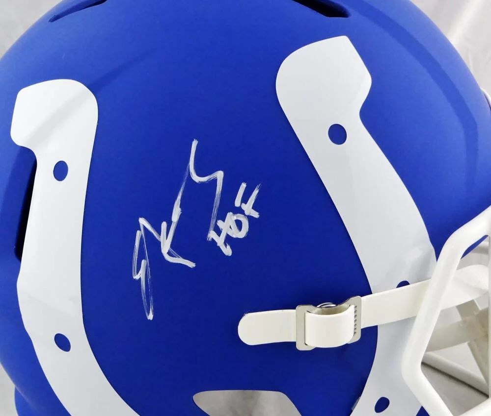 Edgerrin James Autographed Full Size Colts AMP Speed Helmet w/HOF - JSA W Auth White - Image 4
