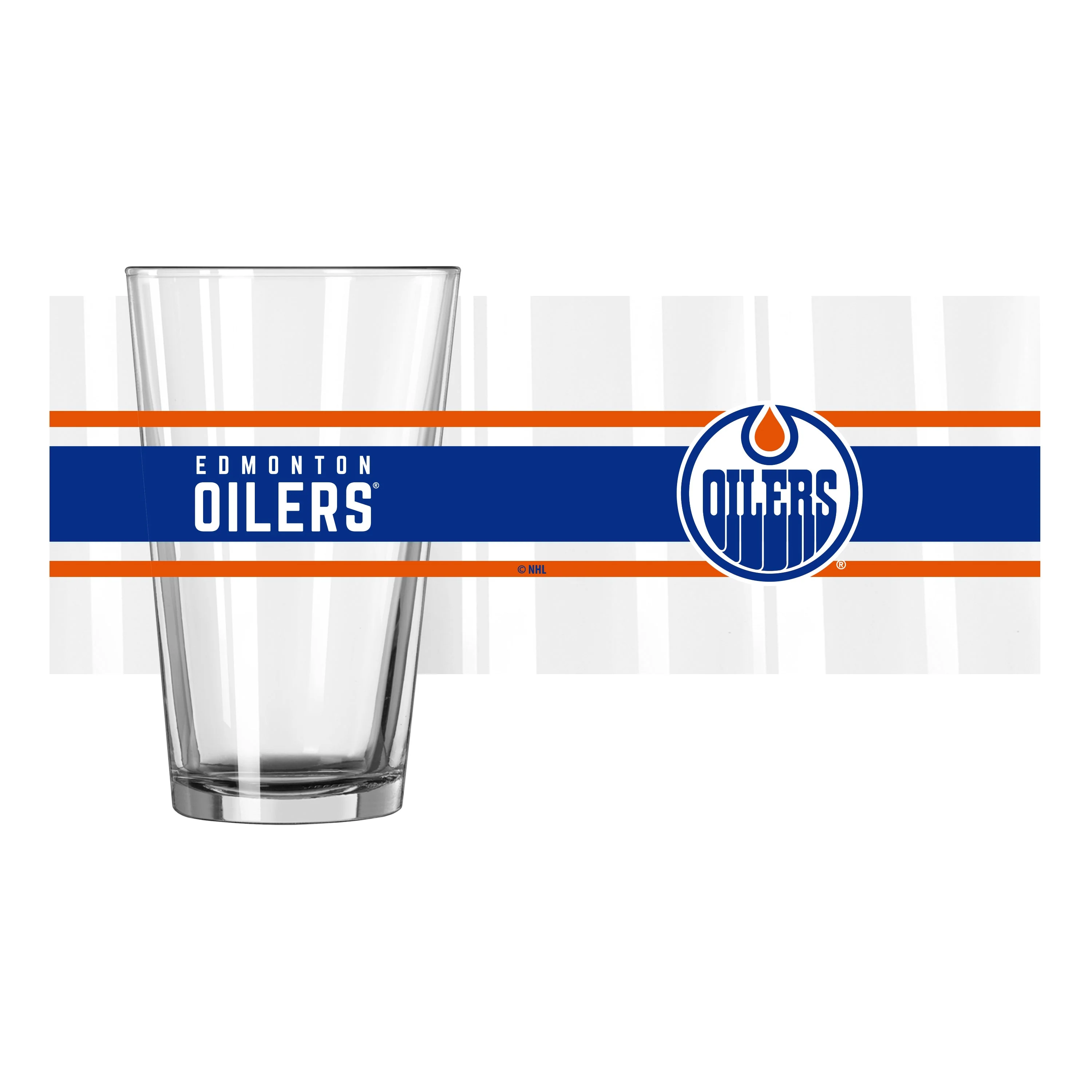 Edmonton Oilers 16oz Stripe Pint Glass - Image 2