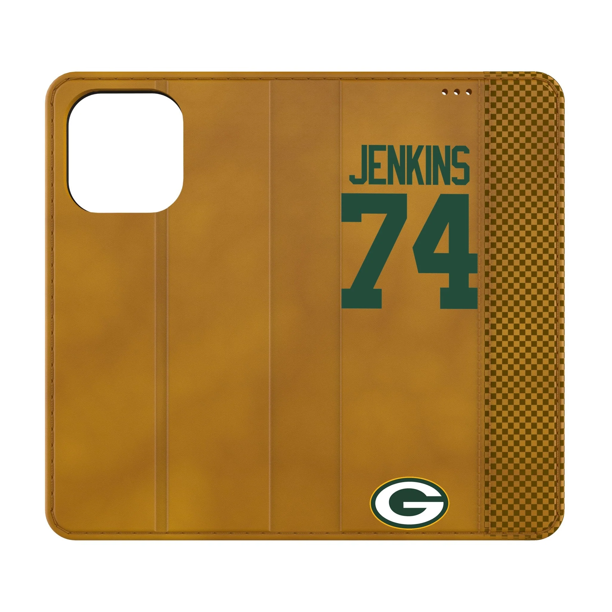 Elgton Jenkins Green Bay Packers 74 Game Tactic Folio Phone Case for Apple iPhone