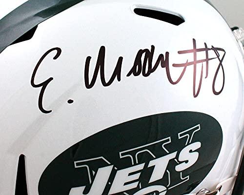 Elijah Moore Autographed New York Jets T/B F/S Speed Helmet-Beckett W Hologram Black - Image 5