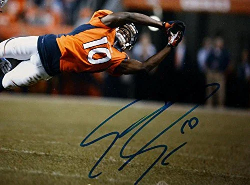 Emmanuel Sanders Autographed Broncos 8x10 Diving for Ball Photo- JSA W Auth - Image 2