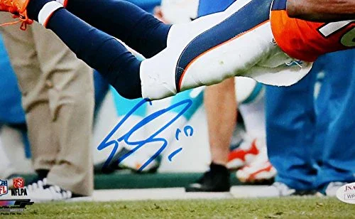 Emmanuel Sanders Autographed Broncos 8x10 PF Dive Photo- JSA Witness Authentic - Image 2