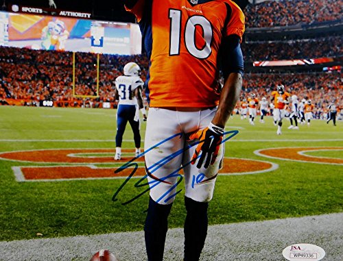 Emmanuel Sanders Autographed Denver 8x10 Saluting PF. Photo- JSA W Auth - Image 2